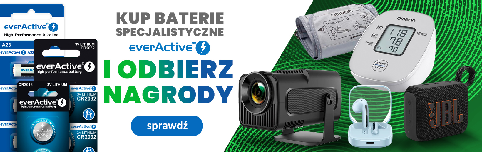 Zrób zakupy baterii specjalistycznych everActive i wybierz prezent za 1 zł! Zrób zakupy baterii specjalistycznych everActive i wybierz prezent za 1 zł!