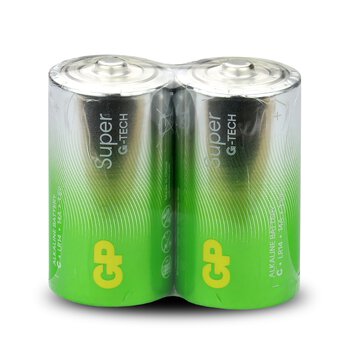 2 x bateria alkaliczna GP Super Alkaline G-TECH LR14 / C (folia)