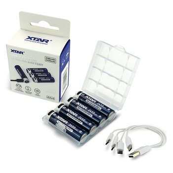Akumulator Xtar R6 / AA 1,5V Li-ion 2450mAh z zabezpieczeniem z portem USB-C - 4 sztuki Akumulator Xtar R6 / AA 1,5V Li-ion 2450mAh z zabezpieczeniem z portem USB-C - 4 sztuki
