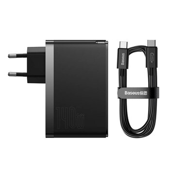 Baseus GaN5 Pro CCGP100201 140W szybka ładowarka sieciowa z 2 gniazdami USB-C PD oraz USB Baseus GaN5 Pro CCGP100201 140W szybka ładowarka sieciowa z 2 gniazdami USB-C PD oraz USB