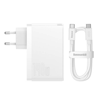 Baseus GaN5 Pro CCGP100202 140W szybka ładowarka sieciowa z 2 gniazdami USB-C PD oraz USB Baseus GaN5 Pro CCGP100202 140W szybka ładowarka sieciowa z 2 gniazdami USB-C PD oraz USB