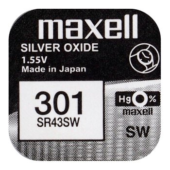 bateria srebrowa mini Maxell 301 / SR43SW / SR43