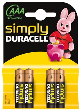4 x bateria alkaliczna Duracell Simply LR03 AAA (blister)