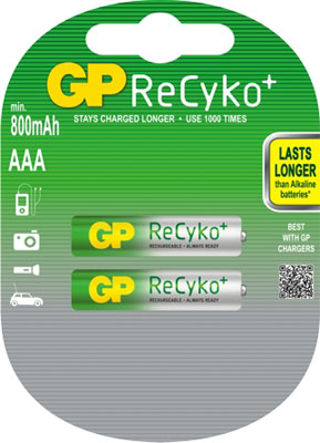 2 x akumulatorki GP ReCyko+ R03 AAA 820mAh