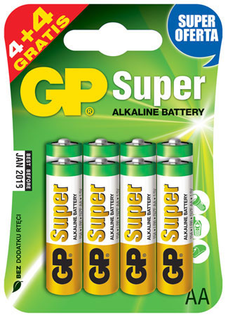8 x GP Super Alkaline LR6/AA (blister)