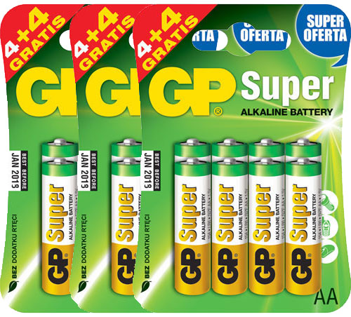 24 x GP Super Alkaline LR6/AA (pakowane 8 szt. / blister)