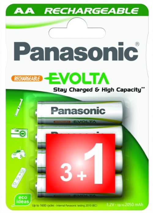 4 x akumulatorki Panasonic Evolta R6/AA 2050mAh