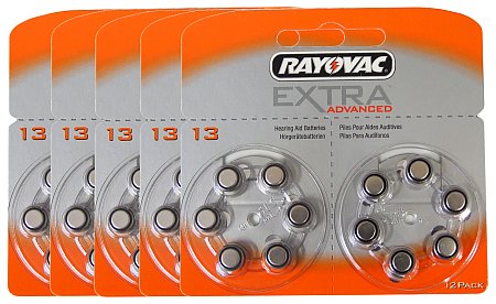 60 x bateria cynkowo-powietrzna Rayovac Extra Advanced 13 (podwójny blister)