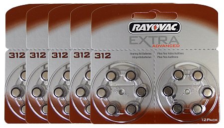 60 x bateria cynkowo-powietrzna Rayovac Extra Advanced 312 (podwójny blister)