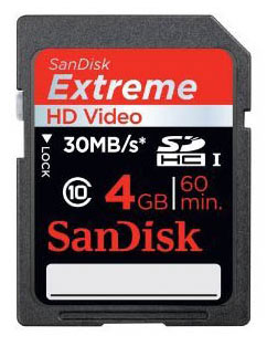 SanDisk SDHC 4GB Extreme VIDEO HD (30MB/s)