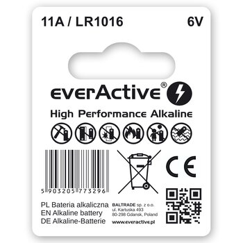 1 x bateria do pilota samochodowego everActive 11A LR1016 MN11