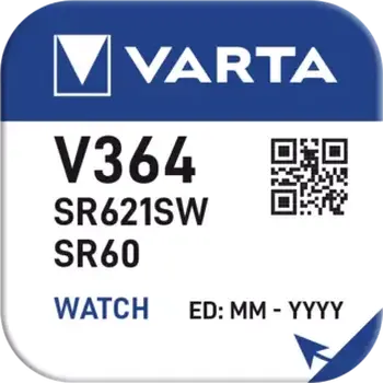 1 x bateria srebrowa (zegarkowa) 364 VARTA (SR621SW) Bat. 1 x bateria srebrowa (zegarkowa) 364 VARTA (SR621SW) Bat.