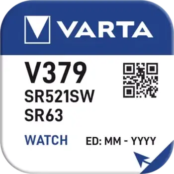 1 x bateria srebrowa (zegarkowa) 379 VARTA (SR521SW) Bat. 1 x bateria srebrowa (zegarkowa) 379 VARTA (SR521SW) Bat.
