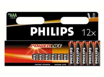 12 x bateria alkaliczna Philips PowerLife LR03 AAA