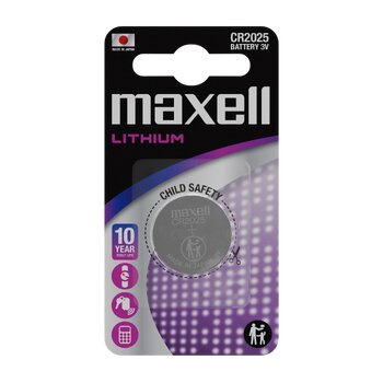 1 x bateria litowa Maxell CR2025 1 x bateria litowa Maxell CR2025