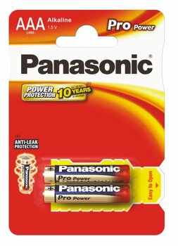 2 x Panasonic Alkaline PRO Power LR03/AAA (blister)