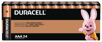 bateria alkaliczna Duracell Basic LR03 AAA (kartonik) - 24 sztuki