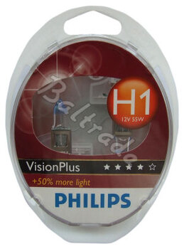 2x Philips H1 VisionPlus +50% światła