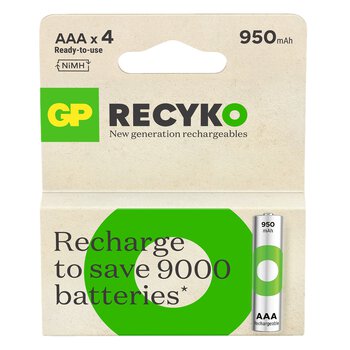 4 x akumulatorki AAA / R03 Ni-MH GP ReCyko 950mAh
