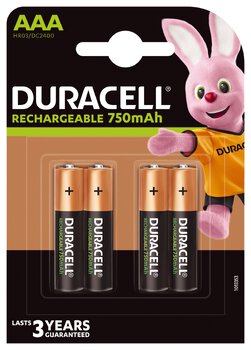 Akumulatorki Duracell Recharge R03 AAA 750 mAh (blister) - 4 sztuki