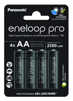 Akumulatorki Panasonic Eneloop PRO NEW R6 AA 2500mAh BK-3HCDE/4BE (blister) - 4 sztuki