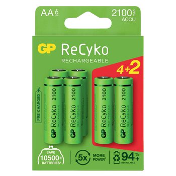 6 x akumulatorki AA / R6 Ni-MH GP ReCyko 2100mAh