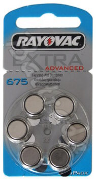 6 x baterie do aparatów słuchowych Rayovac Extra Advanced 675