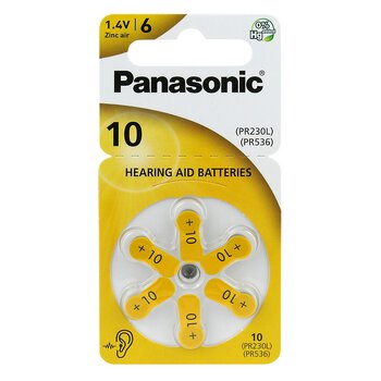 60 x baterie do aparatów słuchowych Panasonic 10 / PR10 / PR230L / PR536 / PR70