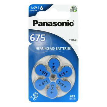 60 x baterie do aparatów słuchowych Panasonic 675 / PR675 / PR44