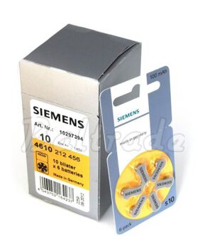 60 x baterie do aparatów słuchowych Siemens 10