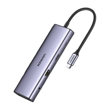 Adapter hub USB-C 10w1 Ugreen CM498 15601 3xUSB 3.0 + SD Card + TF Card + 1xUSB-C + 1xHDMI + 1xRJ-45 + 1xAUX 3.5mm + VGA Adapter hub USB-C 10w1 Ugreen CM498 15601 3xUSB 3.0 + SD Card + TF Card + 1xUSB-C + 1xHDMI + 1xRJ-45 + 1xAUX 3.5mm + VGA