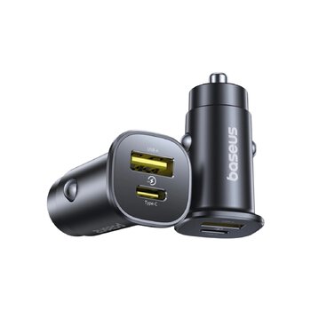Baseus C00072300123-00 30W szybka ładowarka samochodowa z gniazdem USB oraz USB-C Baseus C00072300123-00 30W szybka ładowarka samochodowa z gniazdem USB oraz USB-C