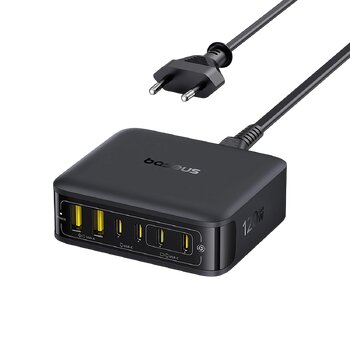 Baseus EnerFill FH21 E0120T00 120W szybka ładowarka sieciowa z 4 gniazdami USB-C PD oraz 2 gniazdami USB Baseus EnerFill FH21 E0120T00 120W szybka ładowarka sieciowa z 4 gniazdami USB-C PD oraz 2 gniazdami USB