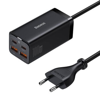 Baseus GaN3 Pro CCGP000101 100W szybka ładowarka sieciowa z 2 gniazdami USB-C PD oraz 2 gniazdami USB Baseus GaN3 Pro CCGP000101 100W szybka ładowarka sieciowa z 2 gniazdami USB-C PD oraz 2 gniazdami USB