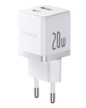 Baseus Palm P10111608213-01 20W szybka ładowarka sieciowa z gniazdem USB + USB-C PD 3.0 + kabel 1m Baseus Palm P10111608213-01 20W szybka ładowarka sieciowa z gniazdem USB + USB-C PD 3.0 + kabel 1m