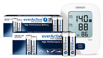 Baterie everActive Pro Alkaline 700szt LR6 / AA, 700szt LR03 / AAA + Ciśnieniomierz Omron M2 Essential Baterie everActive Pro Alkaline 700szt LR6 / AA, 700szt LR03 / AAA + Ciśnieniomierz Omron M2 Essential