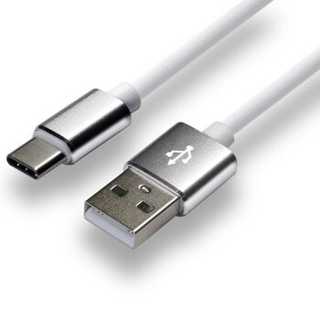 Kabel przewód silikonowy USB - USB-C / Typ-C everActive CBS-1.5CW 150cm z obsługą szybkiego ładowania do 3A biały