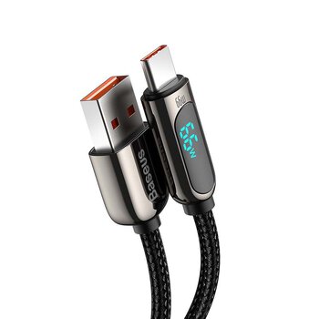 Kabel przewód USB - USB-C / Typ-C 200cm Baseus Display CASX020101 z obsługą szybkiego ładowania 66W