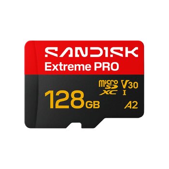 Karta pamięci SanDisk microSD / microSDXC 128GB Extreme PRO 250MBs / 120MB/s UHS-I U3 V30 A2 Karta pamięci SanDisk microSD / microSDXC 128GB Extreme PRO 250MBs / 120MB/s UHS-I U3 V30 A2
