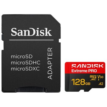 Karta pamięci SanDisk microSD / microSDXC 128GB Extreme PRO 250MBs / 120MB/s UHS-I U3 V30 A2 Karta pamięci SanDisk microSD / microSDXC 128GB Extreme PRO 250MBs / 120MB/s UHS-I U3 V30 A2