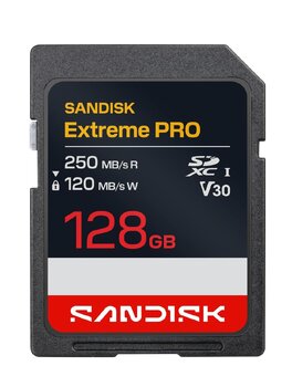 Karta pamięci SD (SDXC) SanDisk 128GB Extreme PRO 250/120MB/s UHS-I U3 V30 Karta pamięci SD (SDXC) SanDisk 128GB Extreme PRO 250/120MB/s UHS-I U3 V30