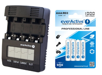 ładowarka everActive NC-3000 + 4 x R03/AAA everActive 1000