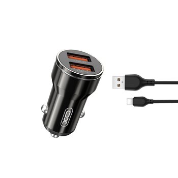 Ładowarka samochodowa XO CC48 z 2 gniazdami USB 12W + kabel USB-C Ładowarka samochodowa XO CC48 z 2 gniazdami USB 12W + kabel USB-C