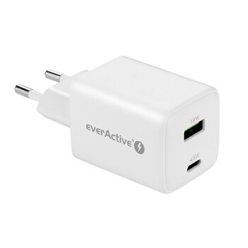 Ładowarka sieciowa everActive GaN SC-450Q z gniazdem USB QC3.0 oraz USB-C PD PPS 45W