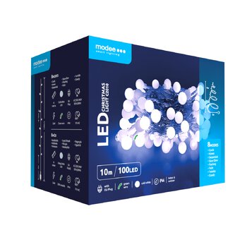 Lampki choinkowe kulki modee 10m COLD 100LED ML-C2010