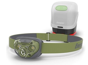 Latarka czołowa Energizer Vision Zielona 2w1 260 lumenów CAMPING KIT Latarka czołowa Energizer Vision Zielona 2w1 260 lumenów CAMPING KIT