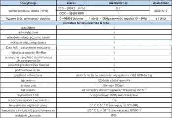 Licznik obrotów tachometr UT373 UNI-T Licznik obrotów tachometr UT373 UNI-T