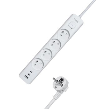 Listwa zasilająca MORRE M406 – 4 gniazda, USB-A 12W, 2x USB-C 12W, 1,5 m Listwa zasilająca MORRE M406 – 4 gniazda, USB-A 12W, 2x USB-C 12W, 1,5 m