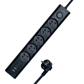 Listwa zasilająca MORRE M408 - 5 gniazd, 2xUSB-C 15W, 2xUSB-A 12W 1,5m Listwa zasilająca MORRE M408 - 5 gniazd, 2xUSB-C 15W, 2xUSB-A 12W 1,5m