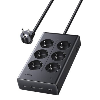 Listwa zasilająca 6g UGREEN S622 75141 1.5m - 6niazd AC, 1xUSB-C, 3xUSB-A 20W Listwa zasilająca 6g UGREEN S622 75141 1.5m - 6niazd AC, 1xUSB-C, 3xUSB-A 20W